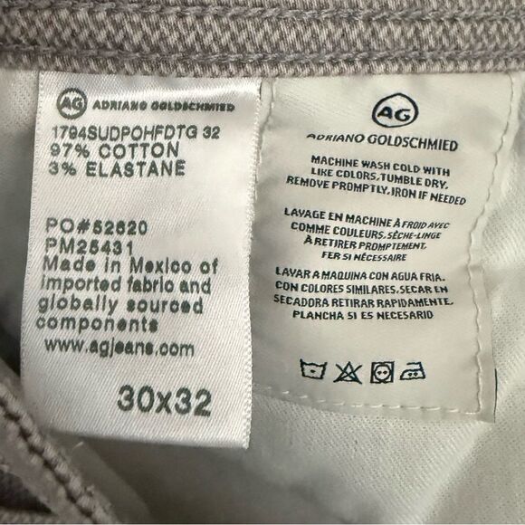 AG Adriano Goldschmied The Everett Gray & White Pants, Men’s Size 30x27 - Picture 5 of 5